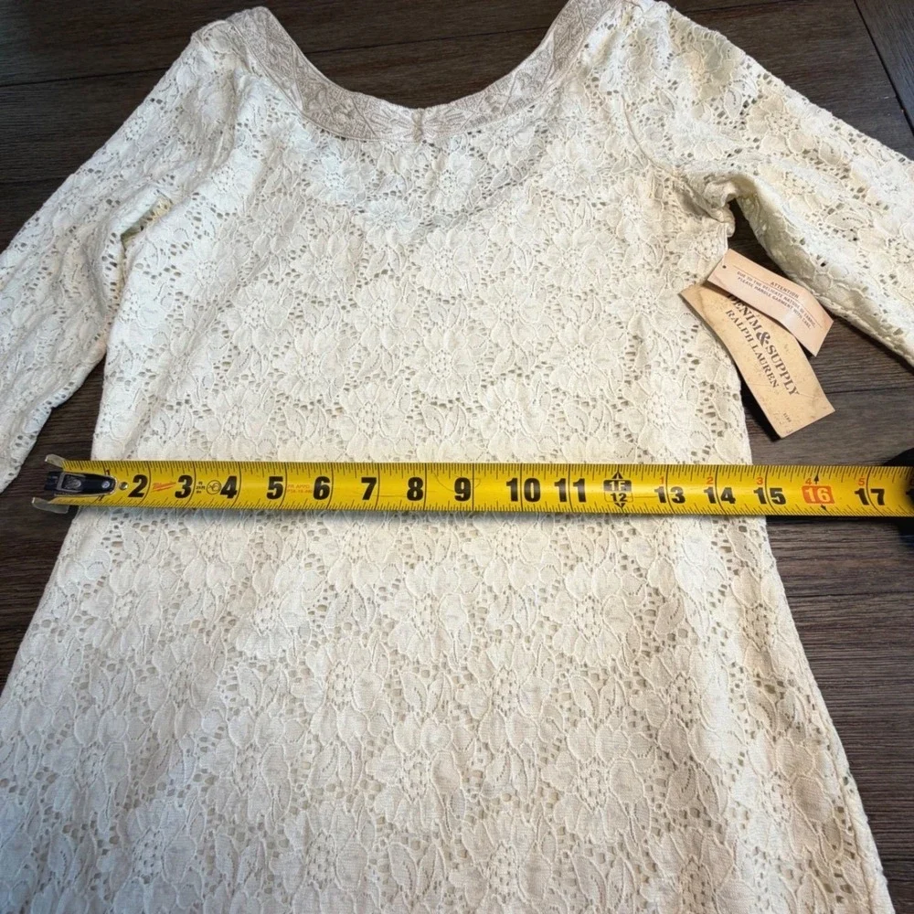 Denim & Supply Ralph Lauren Lace Mini Dress Cream Embroidered  Size‎ M NEW